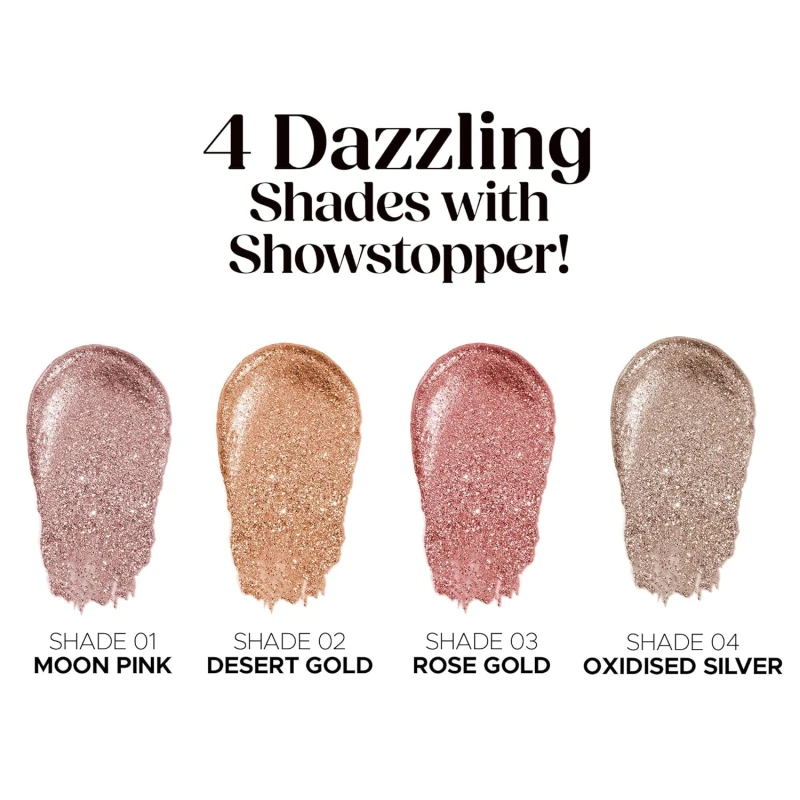Hilary Rhoda Showstopper Liquid Eyeshadow | Gel-Based Formula | Shimmer Finish | Highly Pigmented | Blends Easily | Create Versatile Looks | 2ml (Oxidised Silver - Shade 04) thumbnail 6